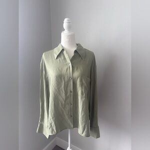 Vince Olive Button Down Shirt